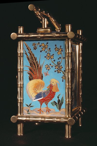 Panel Lateral de Reloj de Carroza Chinoiserie Francés (esmalte) de French School